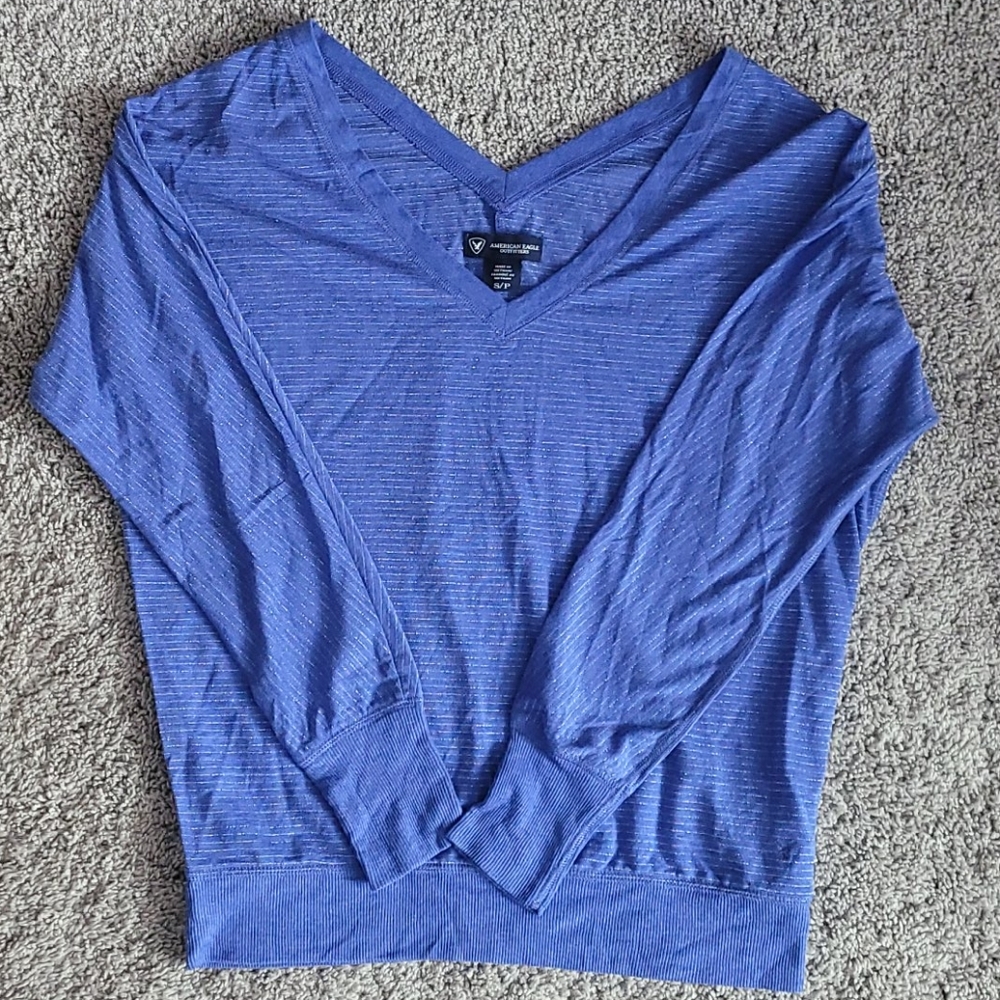 V-Neck Off the Shoulder Long Sleeve Top